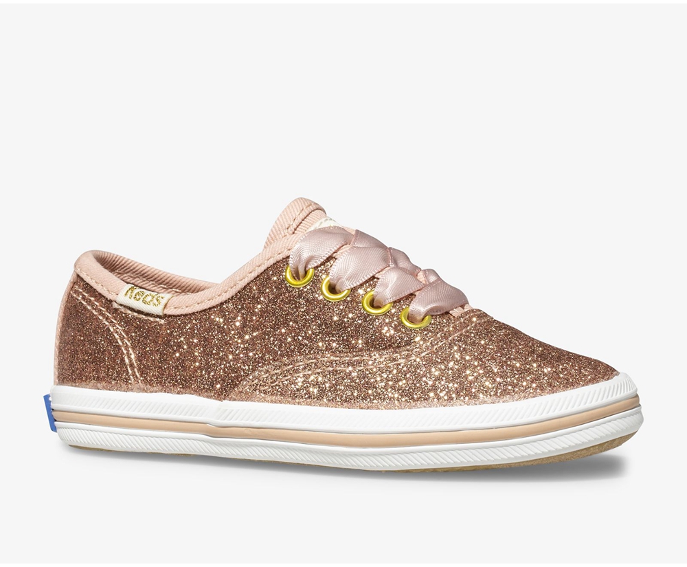 Keds Sneaker Kinder Rosa Gold - Kate Spade New York Champion Glitter - CAF-809654